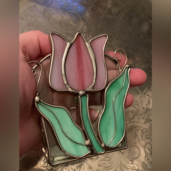 Other - Tulip stained glass candleholder guc no cracks